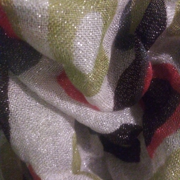 Fun Sparkly Art Deco Scarf, Approx. 72" L - Picture 2 of 4